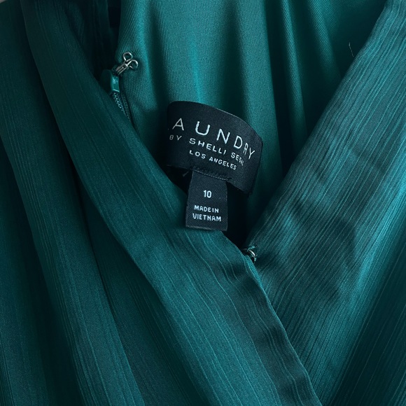 Laundry By Shelli Segal Womens Wrap Cocktail Dress, Green - Picture 9 of 10